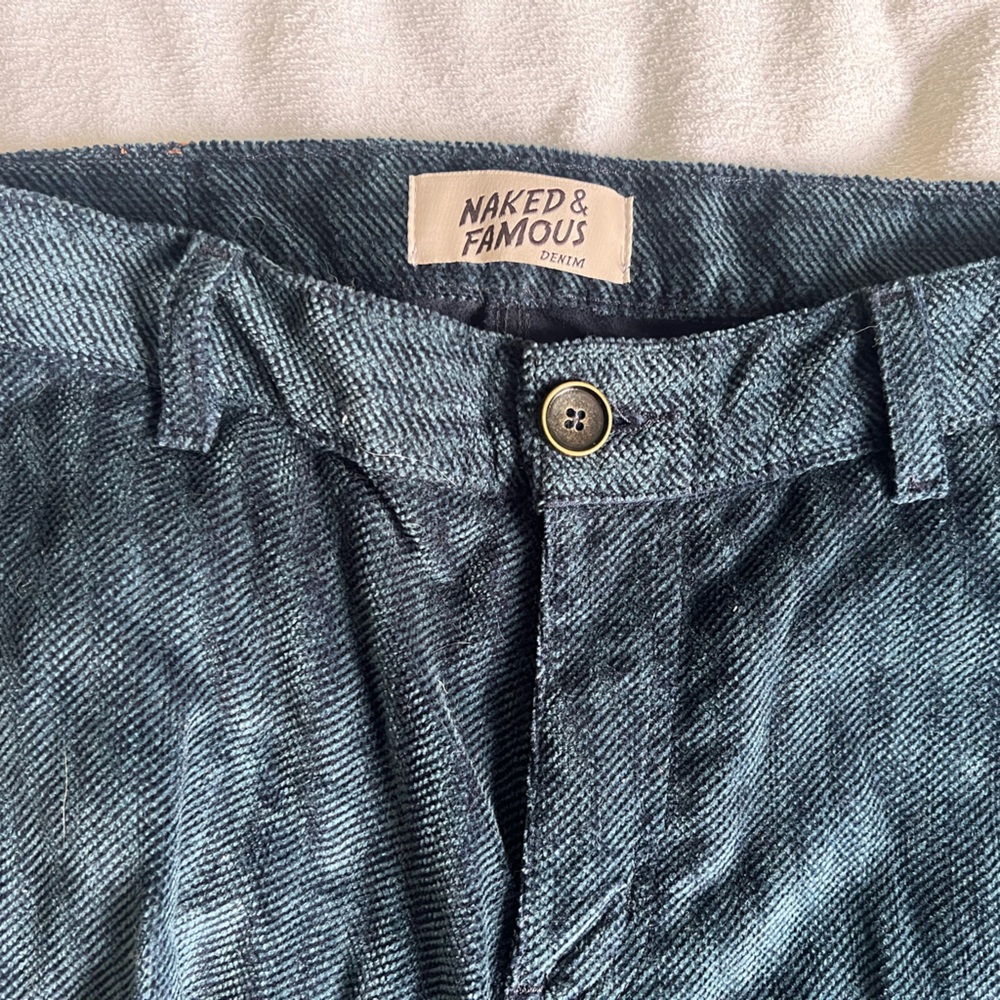 Naked and famous- heavy velvet twill pants - size 34